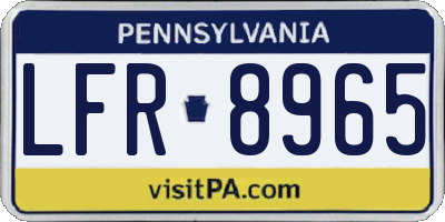 PA license plate LFR8965