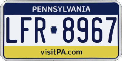 PA license plate LFR8967