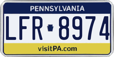 PA license plate LFR8974