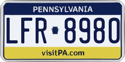 PA license plate LFR8980