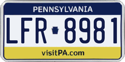 PA license plate LFR8981