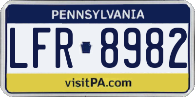 PA license plate LFR8982