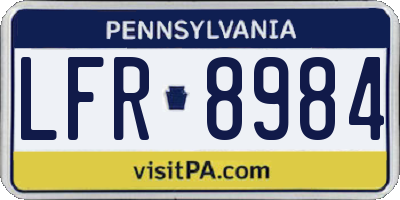 PA license plate LFR8984