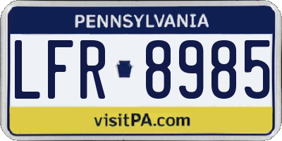 PA license plate LFR8985