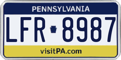 PA license plate LFR8987