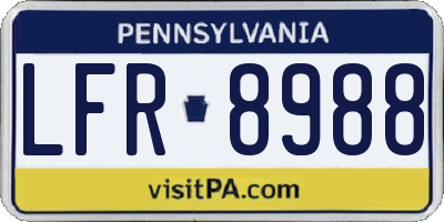 PA license plate LFR8988