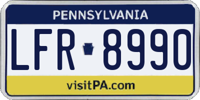 PA license plate LFR8990