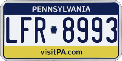 PA license plate LFR8993