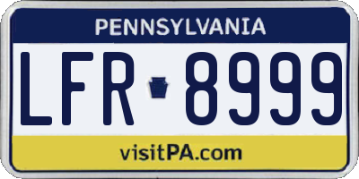 PA license plate LFR8999