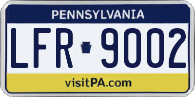 PA license plate LFR9002