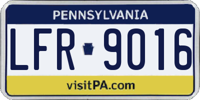 PA license plate LFR9016