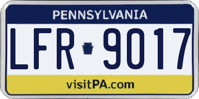 PA license plate LFR9017