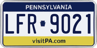 PA license plate LFR9021