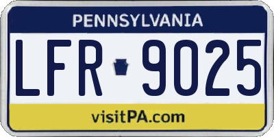 PA license plate LFR9025