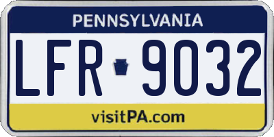 PA license plate LFR9032