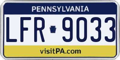 PA license plate LFR9033