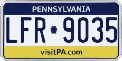 PA license plate LFR9035