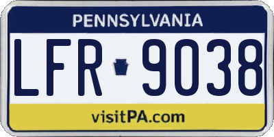 PA license plate LFR9038