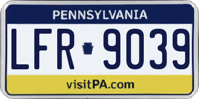 PA license plate LFR9039