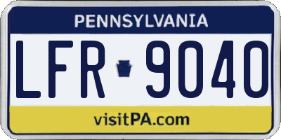 PA license plate LFR9040