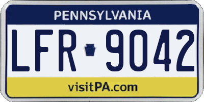 PA license plate LFR9042
