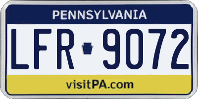 PA license plate LFR9072