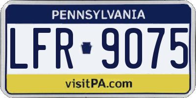 PA license plate LFR9075