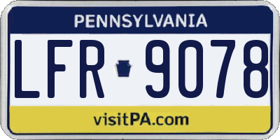 PA license plate LFR9078