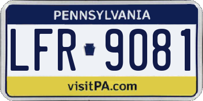 PA license plate LFR9081