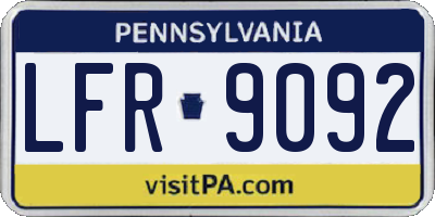 PA license plate LFR9092