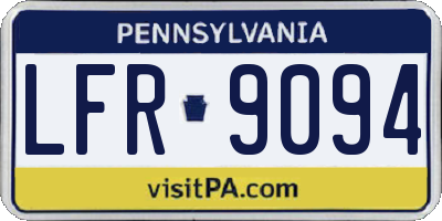 PA license plate LFR9094