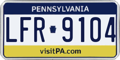 PA license plate LFR9104