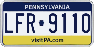 PA license plate LFR9110
