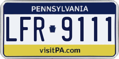PA license plate LFR9111