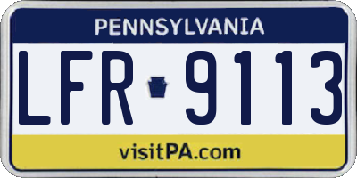 PA license plate LFR9113