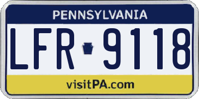 PA license plate LFR9118