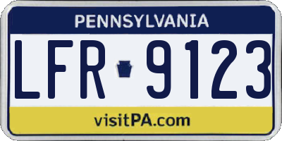 PA license plate LFR9123