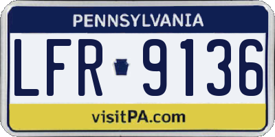 PA license plate LFR9136