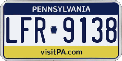 PA license plate LFR9138