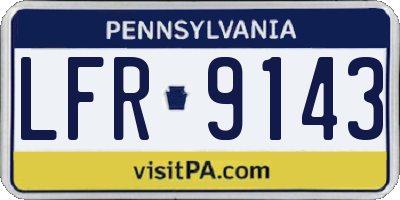 PA license plate LFR9143