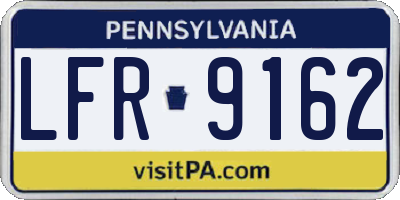 PA license plate LFR9162