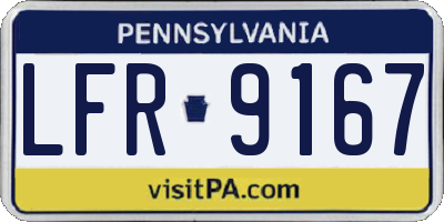 PA license plate LFR9167