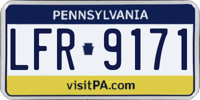 PA license plate LFR9171
