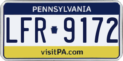 PA license plate LFR9172