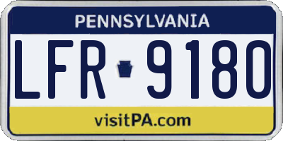 PA license plate LFR9180