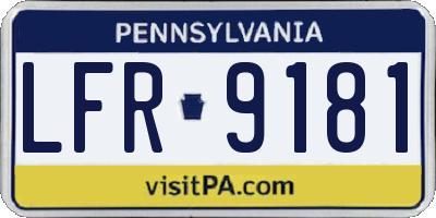 PA license plate LFR9181