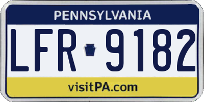 PA license plate LFR9182