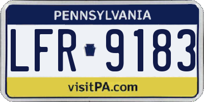 PA license plate LFR9183