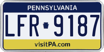 PA license plate LFR9187