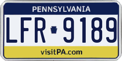 PA license plate LFR9189